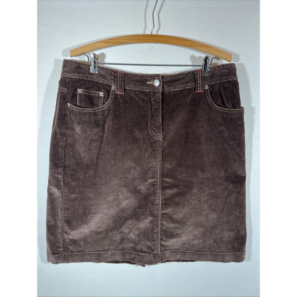 Boden Corduroy Skirt Womens 16L Brown Minimalist Classic